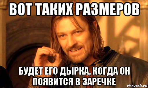 вот таких размеров будет его дырка, когда он появится в заречке, Мем Нельзя просто так взять и (Боромир мем)