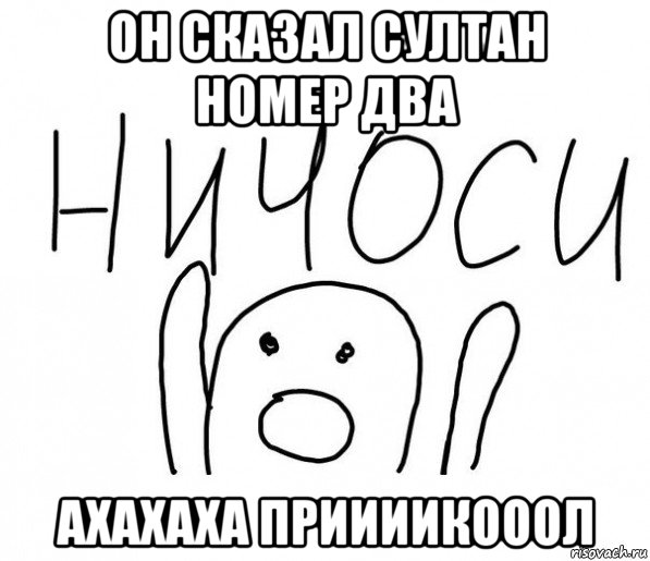 он сказал султан номер два ахахаха приииикооол, Мем  Ничоси