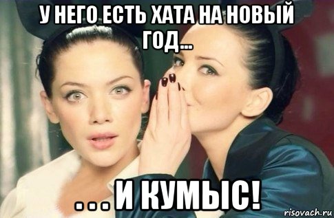 у него есть хата на новый год... . . . и кумыс!, Мем  Он