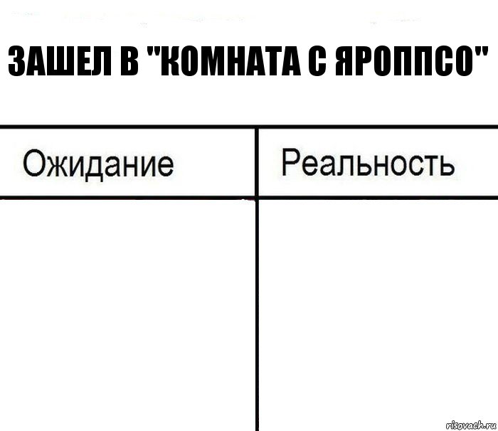 зашел в "Комната с Яроппсо"  , Комикс  Ожидание - реальность