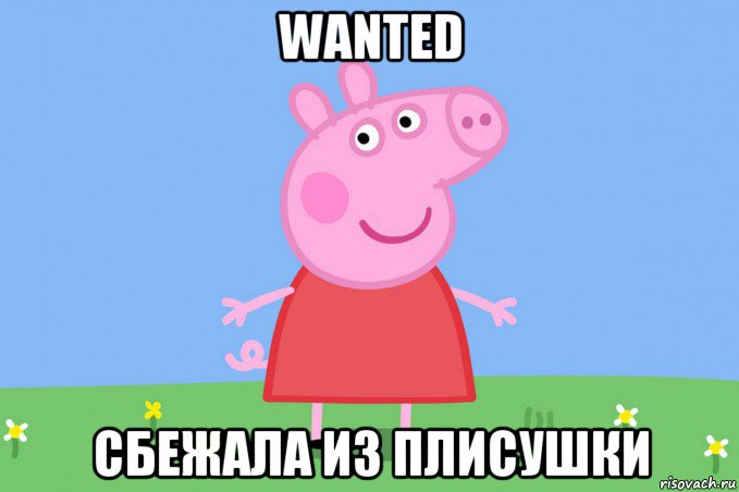 wanted сбежала из плисушки, Мем Пеппа