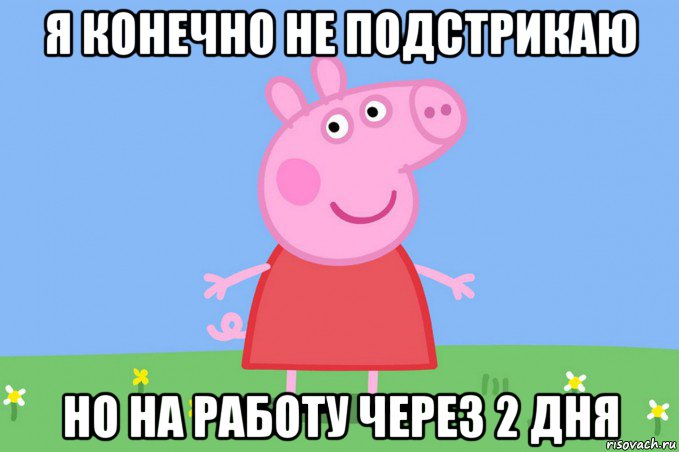 я конечно не подстрикаю но на работу через 2 дня, Мем Пеппа