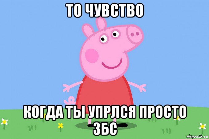 то чувство когда ты упрлся просто збс, Мем Пеппа