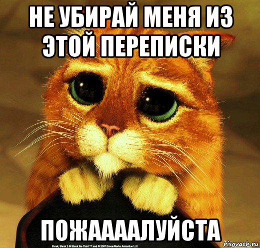 не убирай меня из этой переписки пожаааалуйста