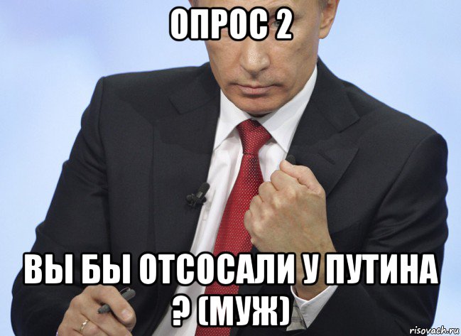 опрос 2 вы бы отсосали у путина ? (муж), Мем Путин показывает кулак