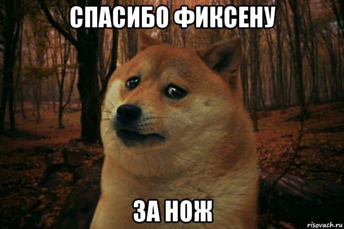 спасибо фиксену за нож, Мем SAD DOGE