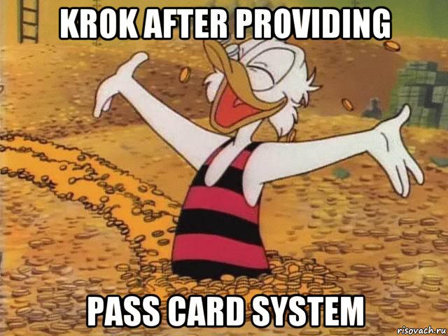 krok after providing pass card system, Мем Скрудж Макдак