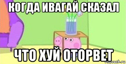 когда ивагай сказал что хуй оторвет, Мем  Свинка пеппа под столом