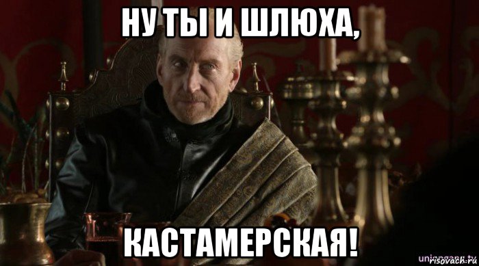 ну ты и шлюха, кастамерская!
