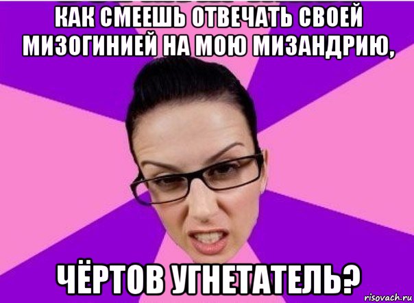 как смеешь отвечать своей мизогинией на мою мизандрию, чёртов угнетатель?, Мем Типичная феменистка