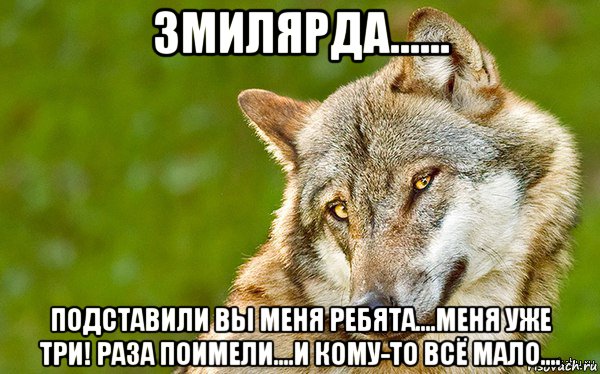 3милярда...... подставили вы меня ребята....меня уже три! раза поимели....и кому-то всё мало...., Мем   Volf