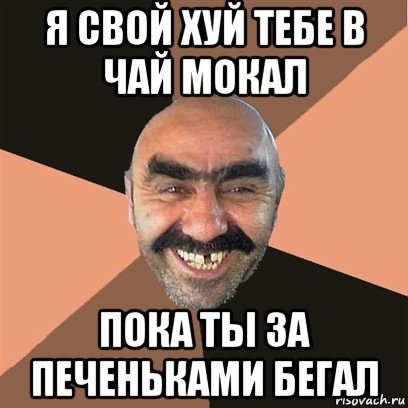 я свой хуй тебе в чай мокал пока ты за печеньками бегал, Мем Я твой дом труба шатал