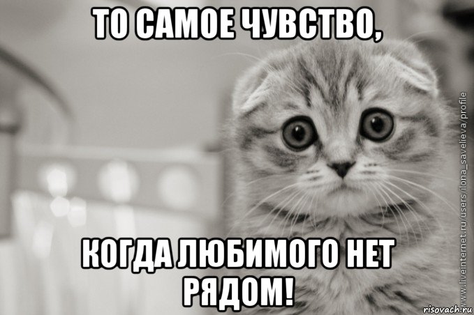 то самое чувство, когда любимого нет рядом!