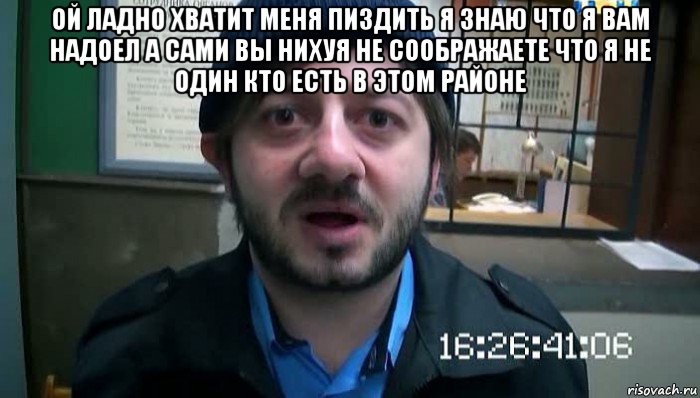 ой ладно хватит меня пиздить я знаю что я вам надоел а сами вы нихуя не соображаете что я не один кто есть в этом районе , Мем Бородач