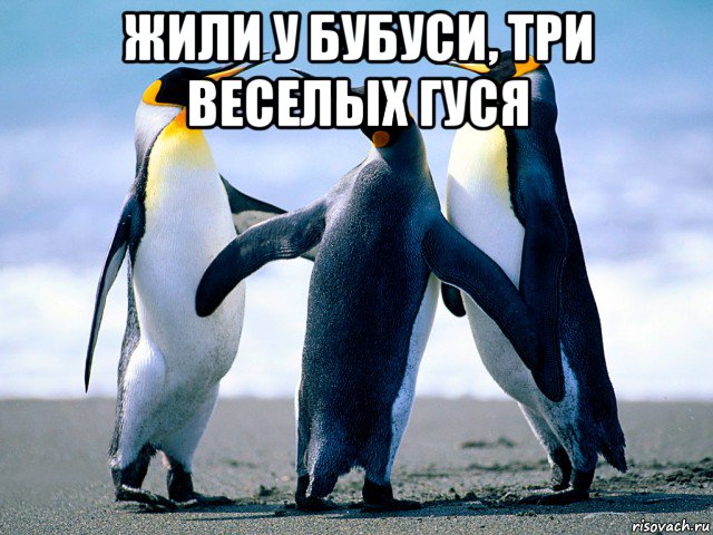 жили у бубуси, три веселых гуся 