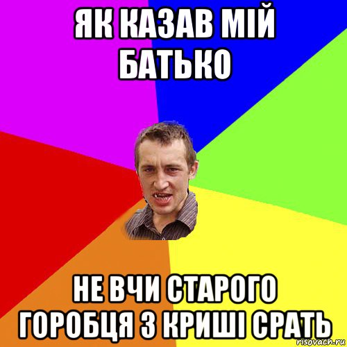 як казав мій батько не вчи старого горобця з криші срать, Мем Чоткий паца