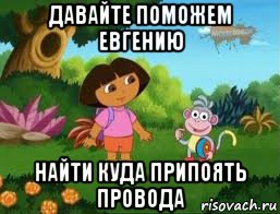давайте поможем евгению найти куда припоять провода, Мем Даша следопыт