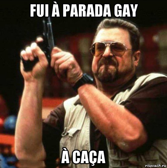 fui à parada gay à caça