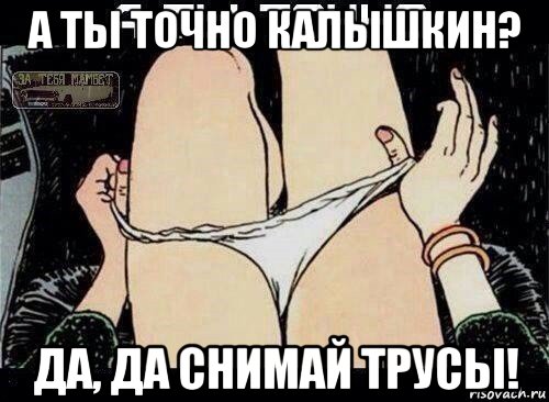 а ты точно калышкин? да, да снимай трусы!