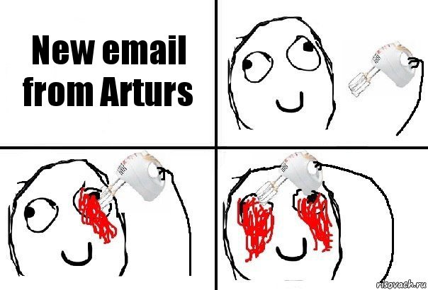 New email from Arturs, Комикс  глаза миксер