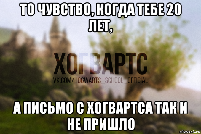 то чувство, когда тебе 20 лет, а письмо с хогвартса так и не пришло
