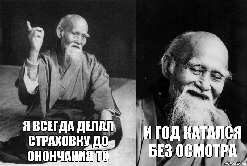 Я всегда делал страховку до окончания то и год катался без осмотра, Комикс Мудрец-монах (2 зоны)