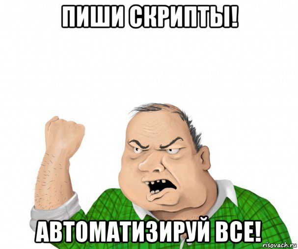 пиши скрипты! автоматизируй все!, Мем мужик