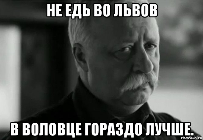 не едь во львов в воловце гораздо лучше., Мем Не расстраивай Леонида Аркадьевича