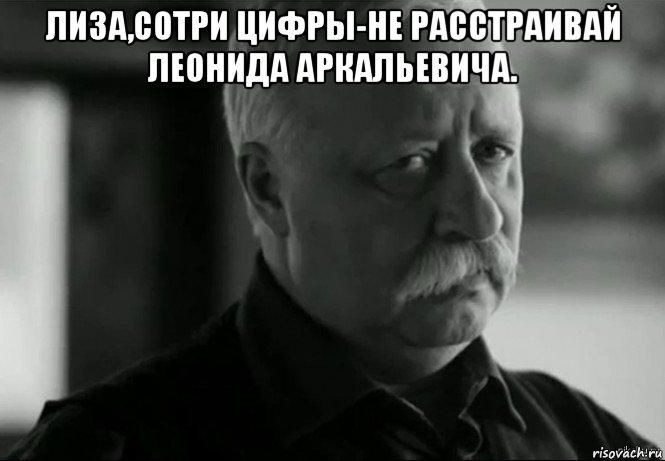 лиза,сотри цифры-не расстраивай леонида аркальевича. , Мем Не расстраивай Леонида Аркадьевича