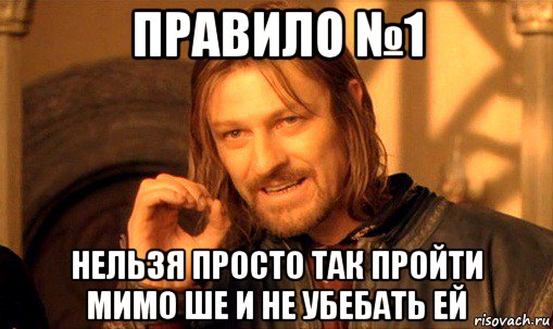 правило №1 нельзя просто так пройти мимо ше и не убебать ей, Мем Нельзя просто так взять и (Боромир мем)