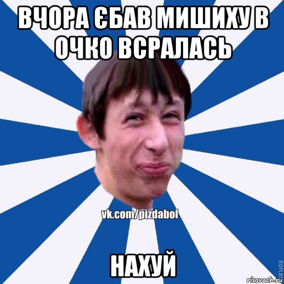 вчора єбав мишиху в очко всралась нахуй, Мем Пиздабол типичный вк