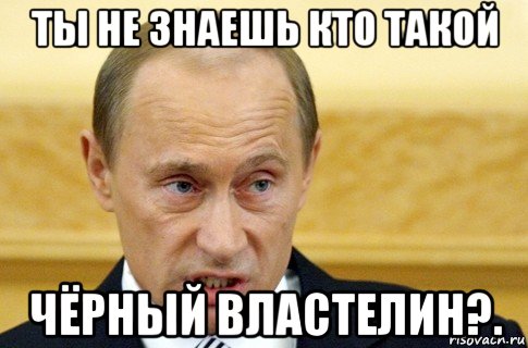 ты не знаешь кто такой чёрный властелин?., Мем путин