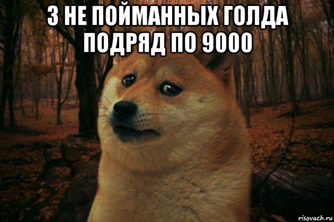 3 не пойманных голда подряд по 9000 , Мем SAD DOGE