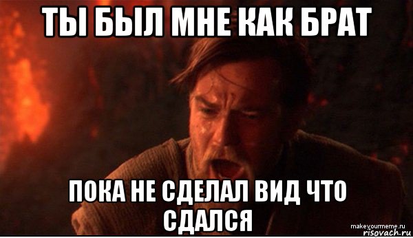 ты был мне как брат пока не сделал вид что сдался, Мем ты был мне как брат