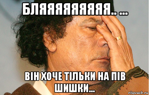 бляяяяяяяяя.. ... він хоче тільки на пів шишки...