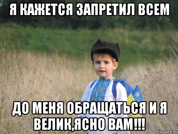 я кажется запретил всем до меня обращаться и я велик,ясно вам!!!, Мем Украина - Единая