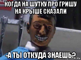 когда на шутку про гришу на крыше сказали -а ты откуда знаешь?, Мем Вот это поворот