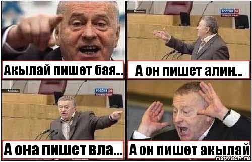 Акылай пишет бая... А он пишет алин... А она пишет вла... А он пишет акылай, Комикс жиреновский