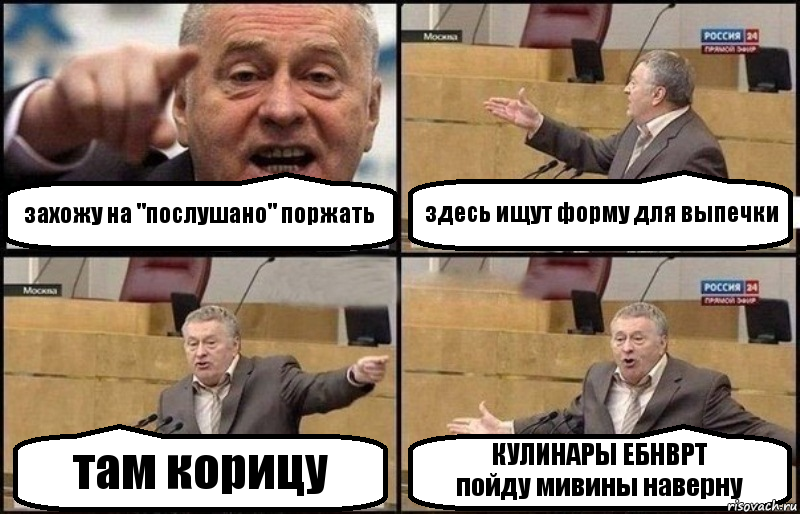 захожу на "послушано" поржать здесь ищут форму для выпечки там корицу КУЛИНАРЫ ЕБНВРТ
пойду мивины наверну, Комикс Жириновский