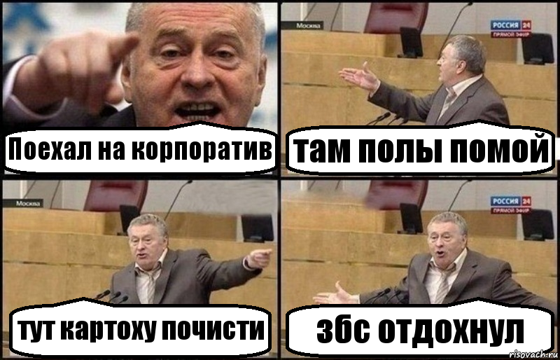 Поехал на корпоратив там полы помой тут картоху почисти збс отдохнул, Комикс Жириновский