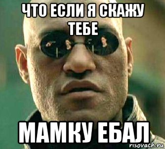 что если я скажу тебе мамку ебал