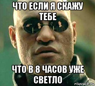 что если я скажу тебе что в 8 часов уже светло, Мем  а что если я скажу тебе