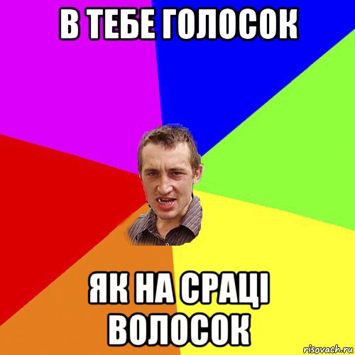 в тебе голосок як на сраці волосок, Мем Чоткий паца