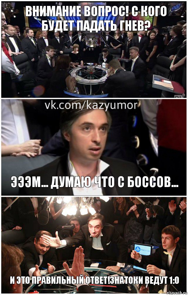 Внимание вопрос! С кого будет падать гнев? Эээм... Думаю что с боссов... И это правильный ответ!знатоки ведут 1:0