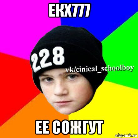 екх777 ее сожгут, Мем  Циничный школьник 1