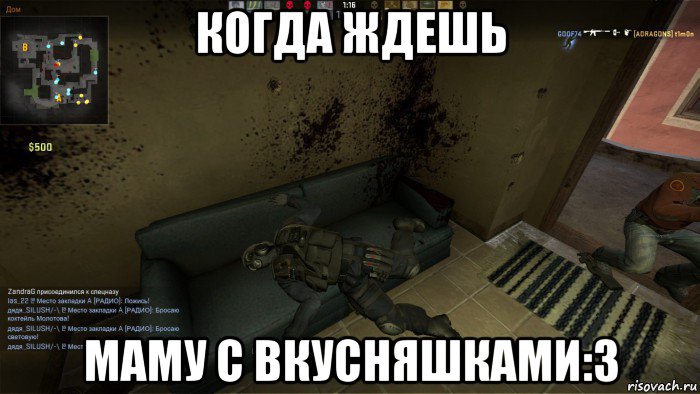 когда ждешь маму с вкусняшками:3, Мем CS GO