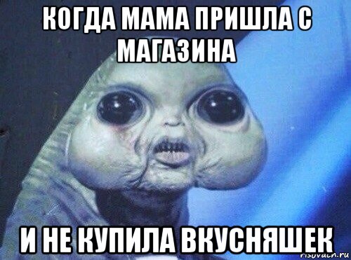 когда мама пришла с магазина и не купила вкусняшек