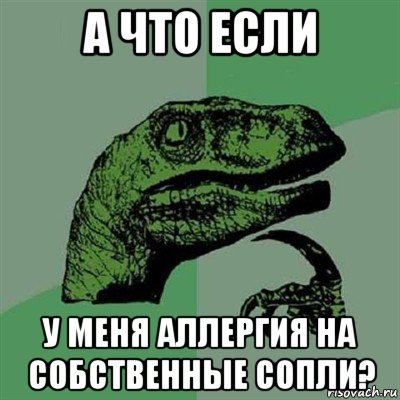 а что если у меня аллергия на собственные сопли?, Мем Филосораптор