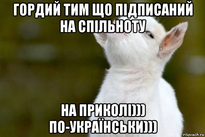 гордий тим що підписаний на спільноту на приколі))) по-українськи))), Мем  Гордый козленок