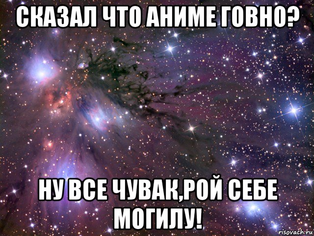 сказал что аниме говно? ну все чувак,рой себе могилу!, Мем Космос